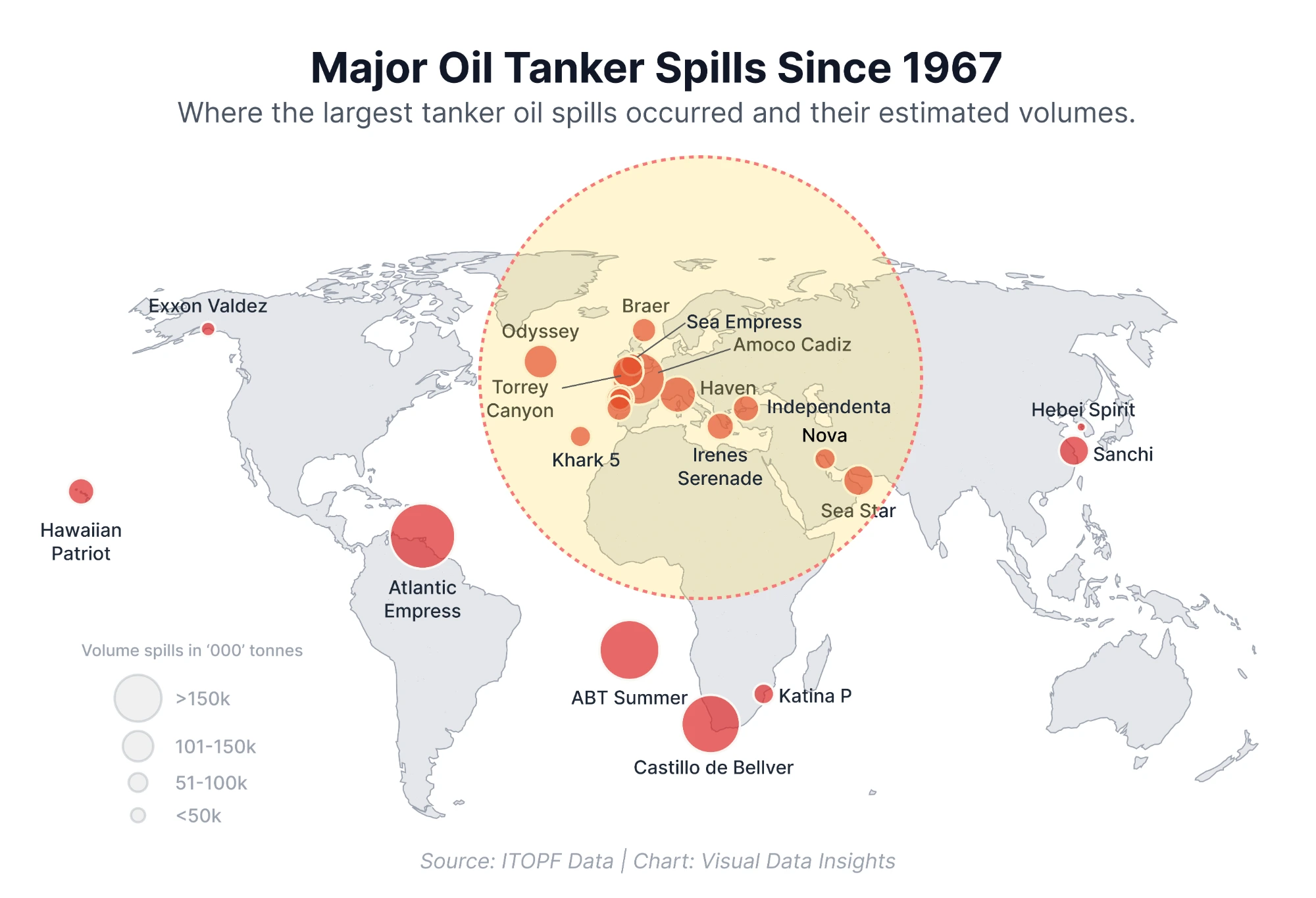 Mapped the World's Worst Oil Tanker Spills🛢️
